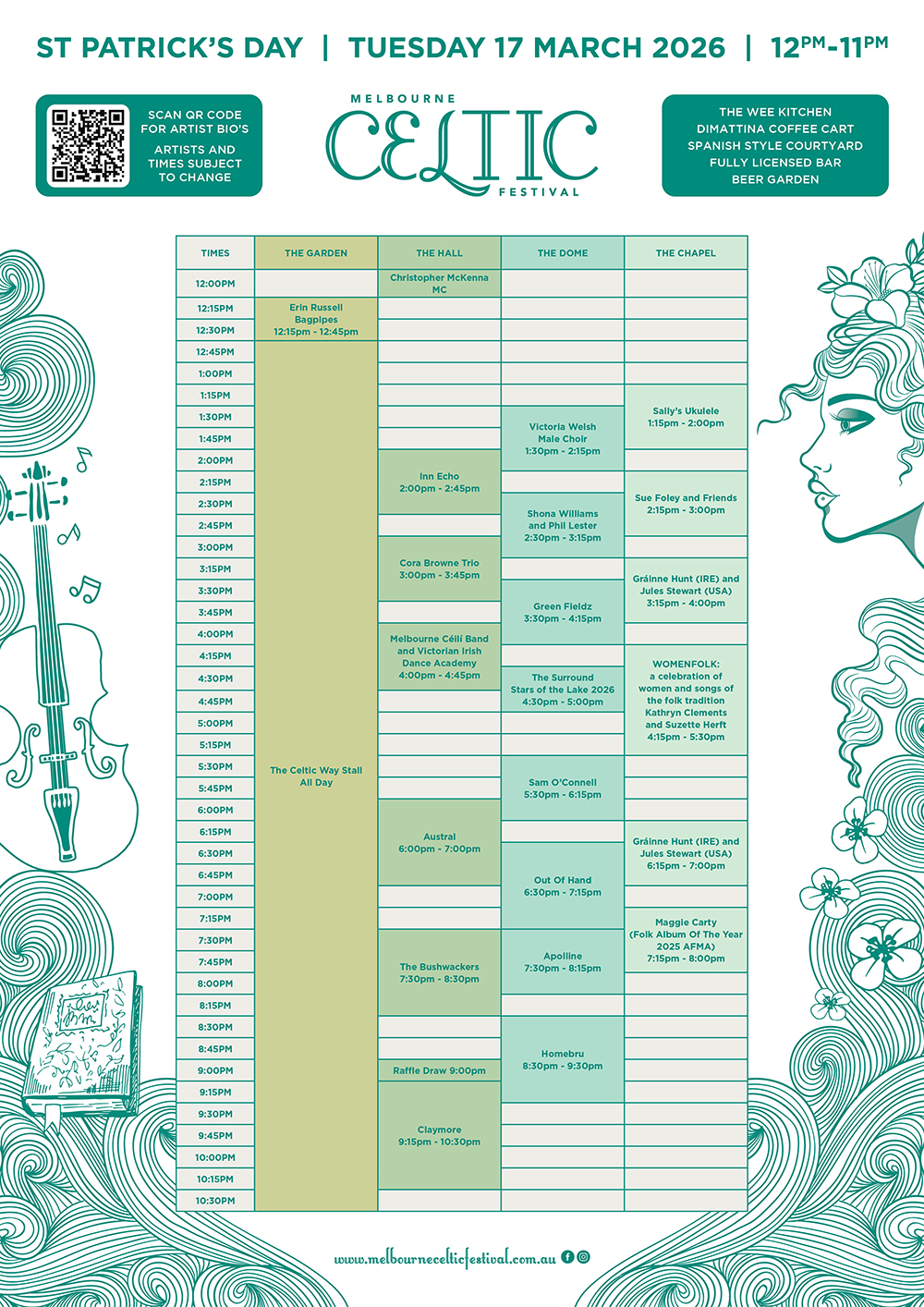 Melbourne Celtic Festival Saint Patricks Day 17.03.2026 Program